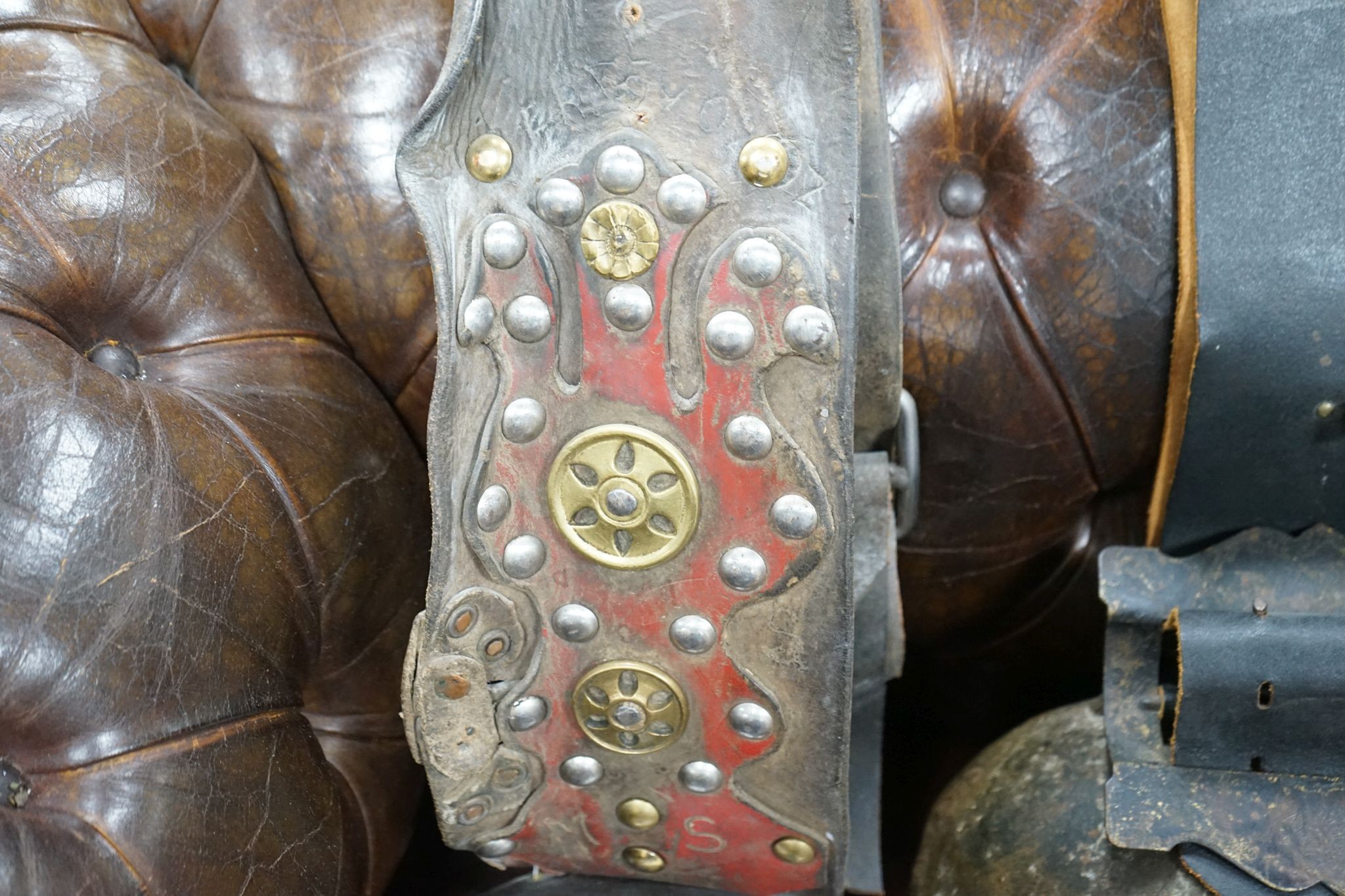 Two large French or Swiss vintage cow bells, larger 26cm, height 22cm